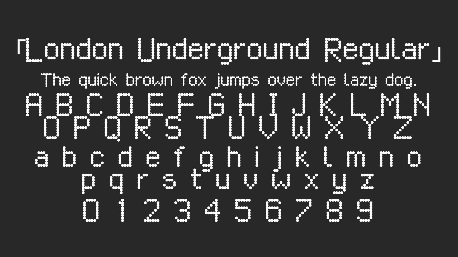 London Underground Regular字体预览